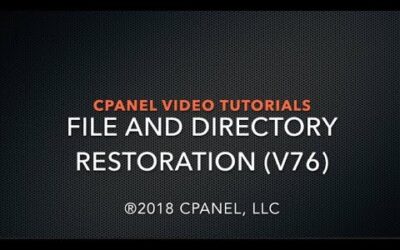 cPanel Tutorial – File and Directory Restoration v76
